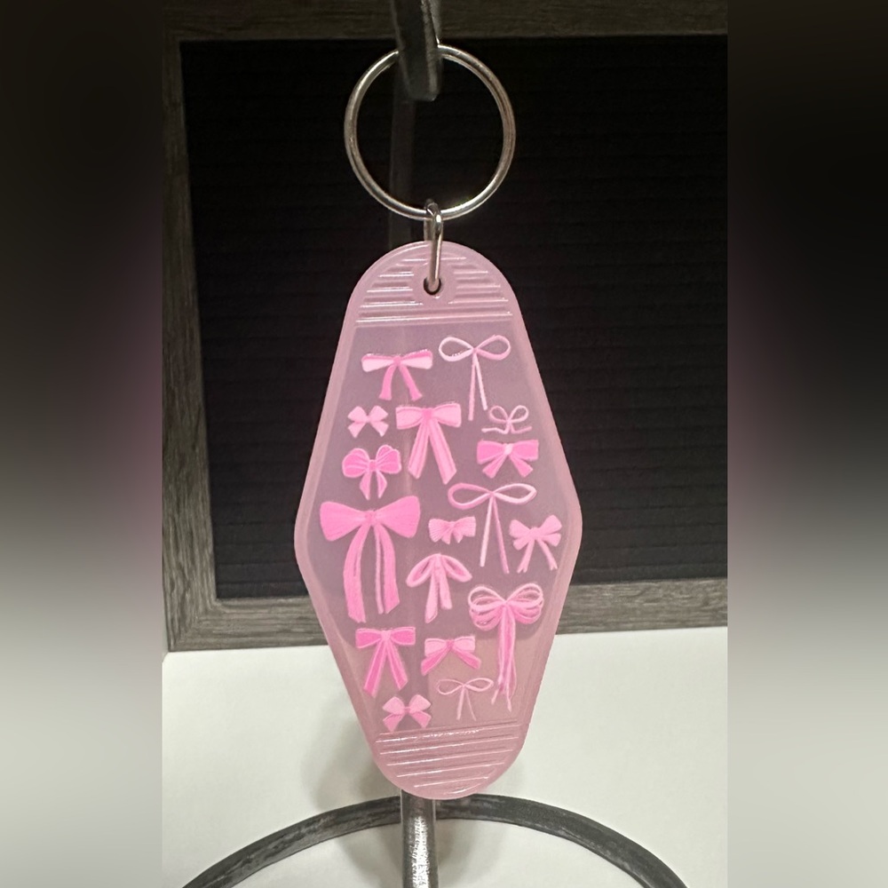 Pink Bow Keychain